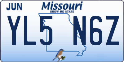 MO license plate YL5N6Z