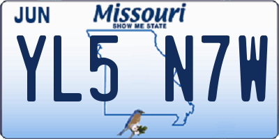 MO license plate YL5N7W