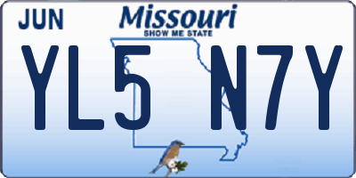 MO license plate YL5N7Y