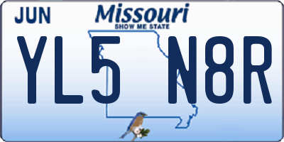 MO license plate YL5N8R