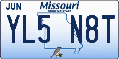 MO license plate YL5N8T
