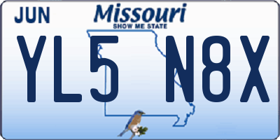 MO license plate YL5N8X