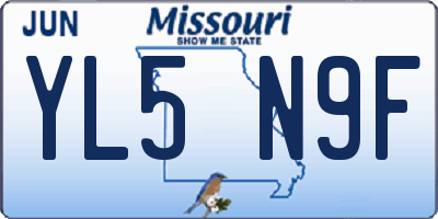 MO license plate YL5N9F