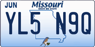 MO license plate YL5N9Q
