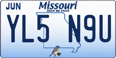 MO license plate YL5N9U