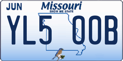 MO license plate YL5O0B