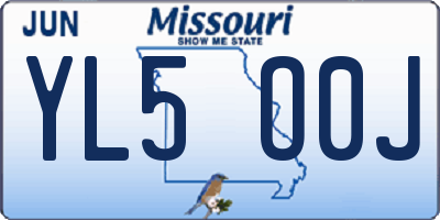 MO license plate YL5O0J