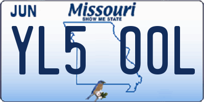 MO license plate YL5O0L