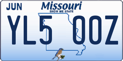 MO license plate YL5O0Z
