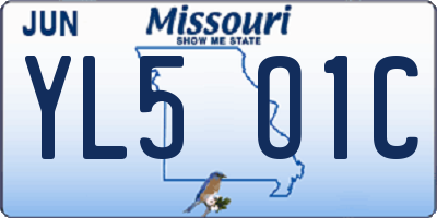 MO license plate YL5O1C