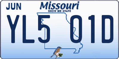 MO license plate YL5O1D