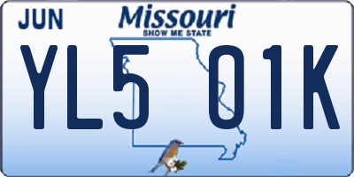 MO license plate YL5O1K