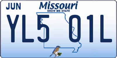 MO license plate YL5O1L