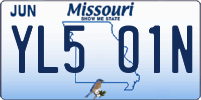 MO license plate YL5O1N