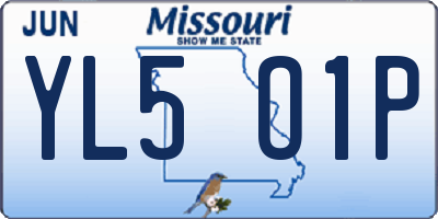 MO license plate YL5O1P