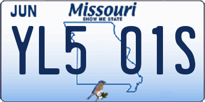 MO license plate YL5O1S