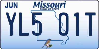 MO license plate YL5O1T