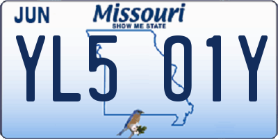 MO license plate YL5O1Y