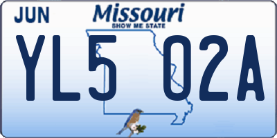 MO license plate YL5O2A