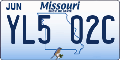 MO license plate YL5O2C