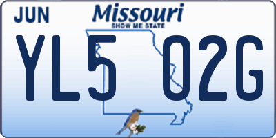 MO license plate YL5O2G
