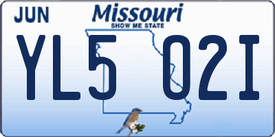 MO license plate YL5O2I