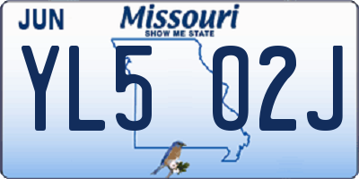 MO license plate YL5O2J