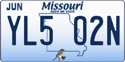 MO license plate YL5O2N