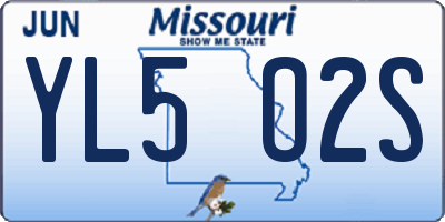 MO license plate YL5O2S