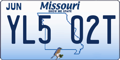 MO license plate YL5O2T