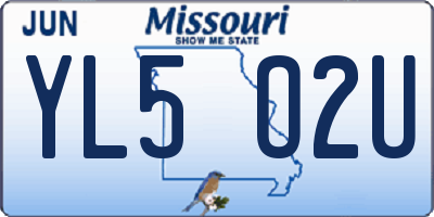 MO license plate YL5O2U