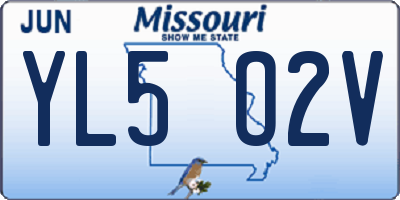 MO license plate YL5O2V