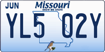 MO license plate YL5O2Y