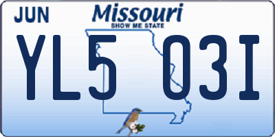 MO license plate YL5O3I