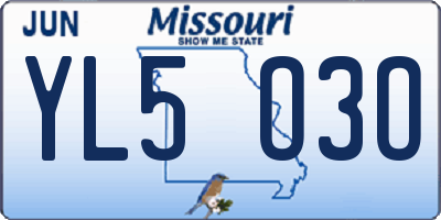 MO license plate YL5O3O