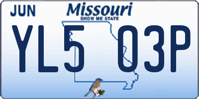 MO license plate YL5O3P