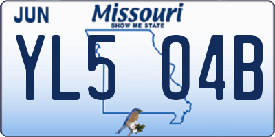 MO license plate YL5O4B