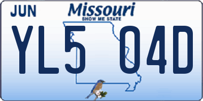 MO license plate YL5O4D