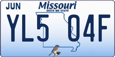 MO license plate YL5O4F
