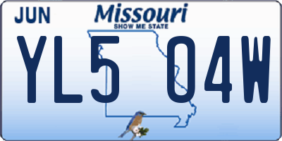 MO license plate YL5O4W