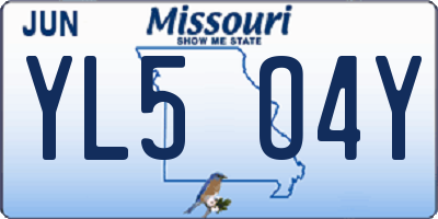 MO license plate YL5O4Y