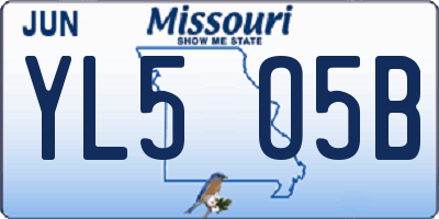 MO license plate YL5O5B