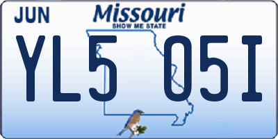MO license plate YL5O5I