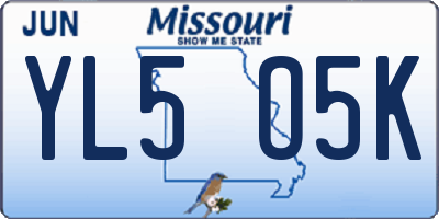 MO license plate YL5O5K