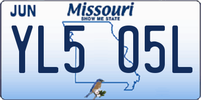 MO license plate YL5O5L