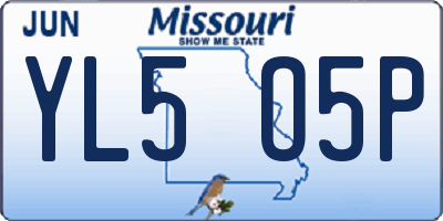 MO license plate YL5O5P