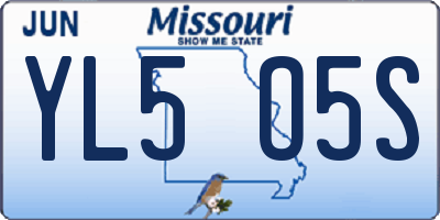 MO license plate YL5O5S