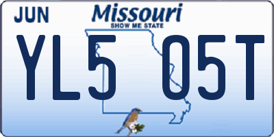 MO license plate YL5O5T