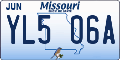 MO license plate YL5O6A