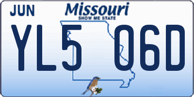 MO license plate YL5O6D